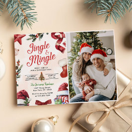 Cute Jingle & Mingle jul Party Photo Inbjudningar
