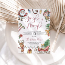 Cute Jingle- och Mingle-inbjudan till julfest