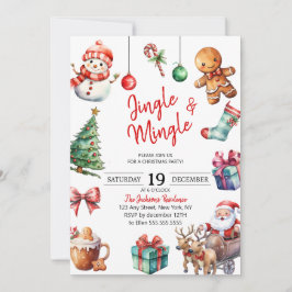 Cute Jingle och Mingle jul Party Inbjudningar