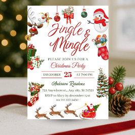 Cute Jingle och Mingle jul Party Inbjudningar