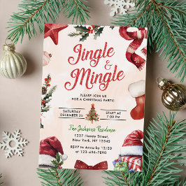 Cute Jingle och Mingle jul Party Inbjudningar
