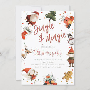 Cute Jingle och Mingle jul Party Inbjudningar