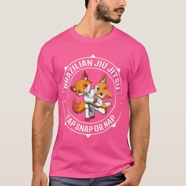 Cute Jiu Jitsu Foxes Boys Girls - Brasiliansk Jiu  T Shirt (Framsida)