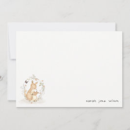 Cute Joey Mamma Kangaroo Blommigt Utandningsskugga Anteckningskort