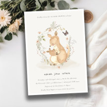 Cute Joey Mamma Kangaroo Blommigt Utandningsskugga