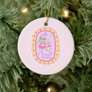 Cute Jolly Frog - Värdig och tillräckligt Julgransprydnad Keramik