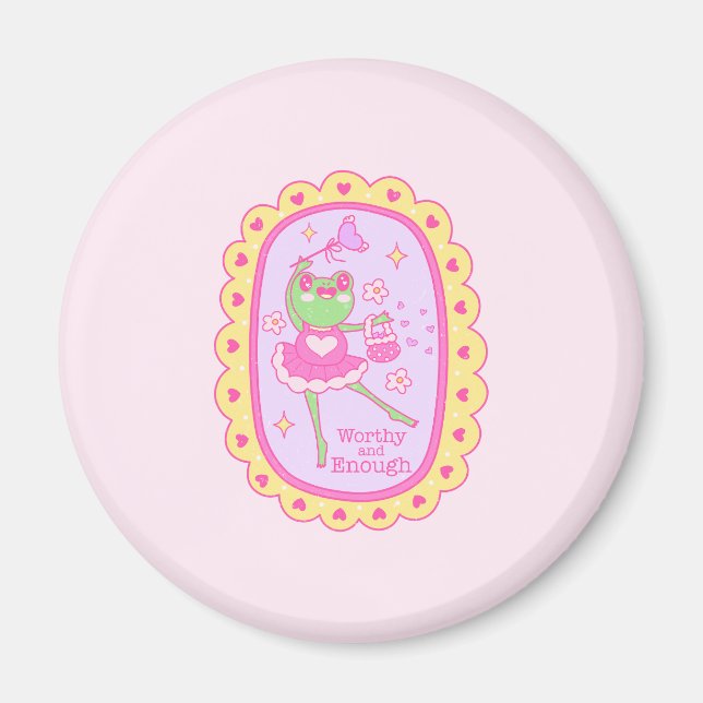 Cute Jolly Frog - Värdig och tillräckligt Magnet (Framsidan)