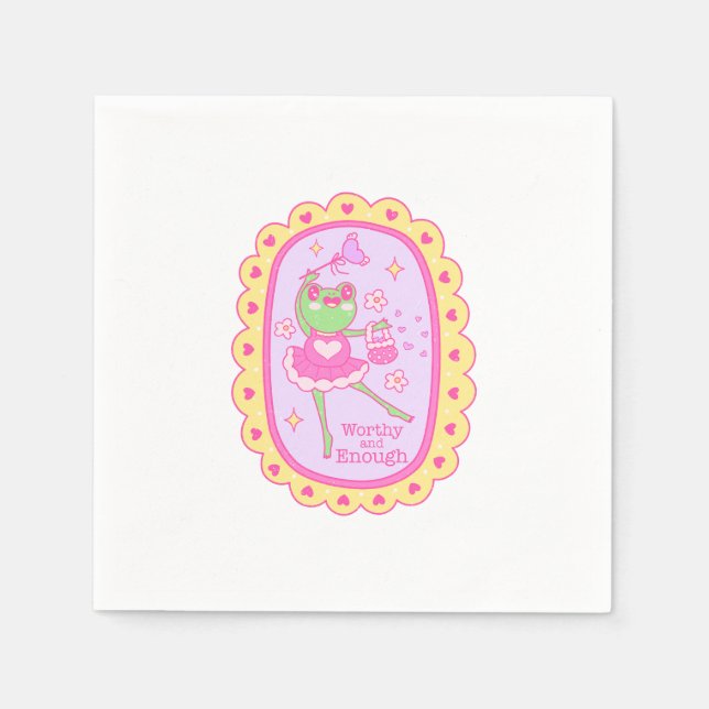 Cute Jolly Frog - Värdig och tillräckligt Pappersservett (Framsidan)