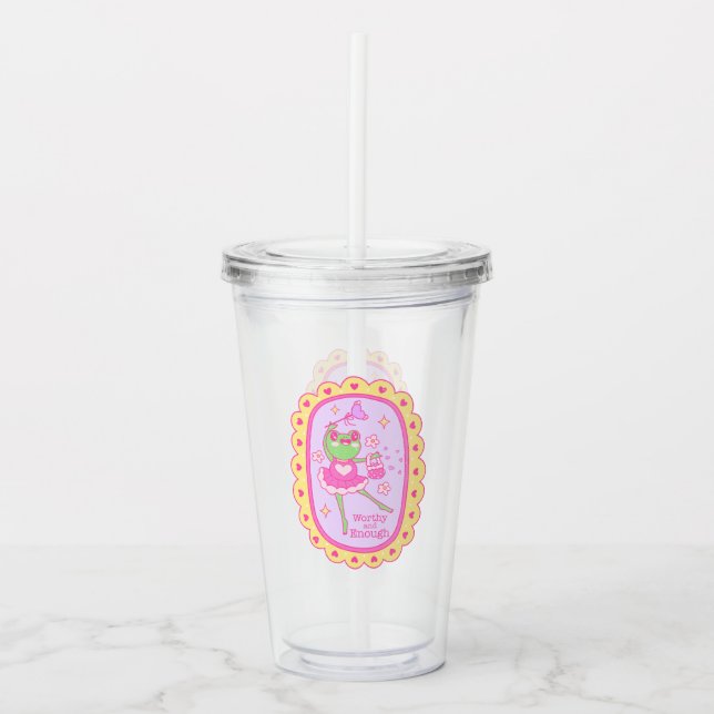 Cute Jolly Frog - Värdig och tillräckligt Take Away Mugg (Framsida)