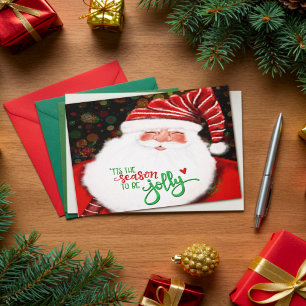 Cute Jolly Santa Roligt Kids Inspiritivity Kort