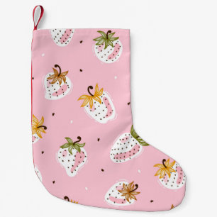 Cute Jordgubbe vintage Sömlös mönster. Frukt Liten Julstrumpa