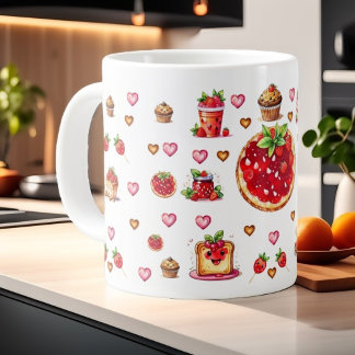Cute jordgubbsbär 💗 🍓 🥨 jumbo mugg