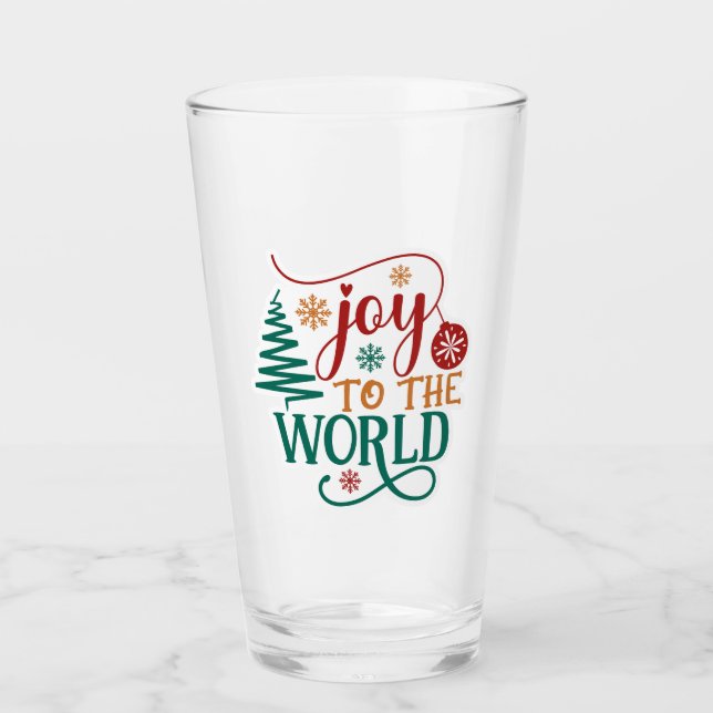 Cute 'Joy to the World' Christmas Glaskopp (Framsida)