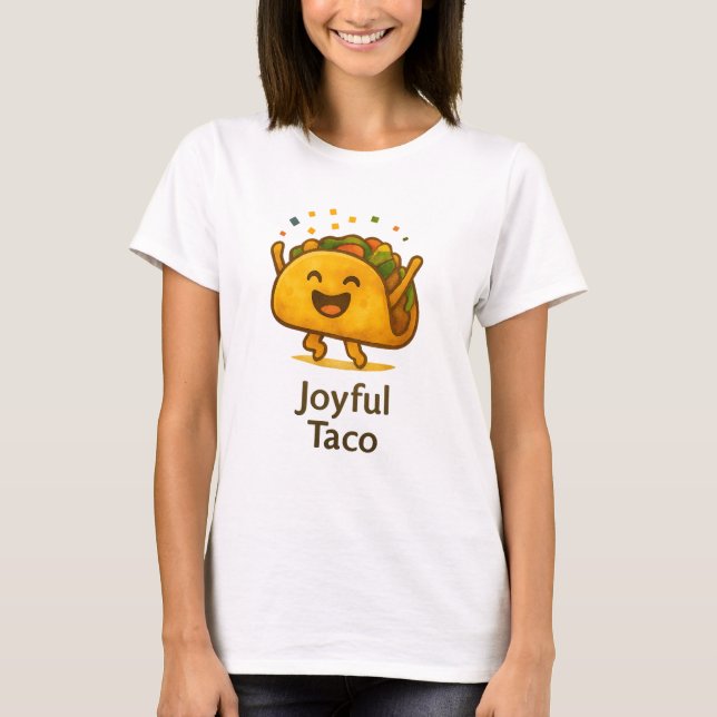 Cute Joyful Taco Women's T-Shirt  Funny Fiesta Tee (Framsida)