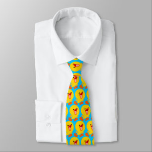 Cute Joyous Tecknad Duckling (halvtegel) Tie Slips