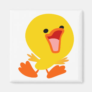 Cute Joyous Tecknad Duckling Magnet