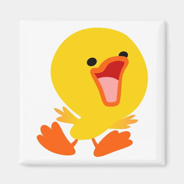Cute Joyous Tecknad Duckling Magnet (Framsidan)