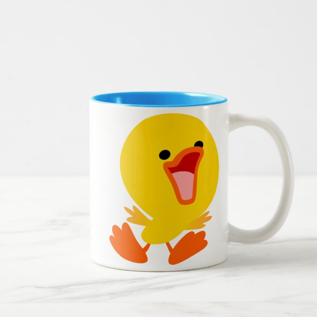 Cute Joyous Tecknad Duckling Mugg (Höger)