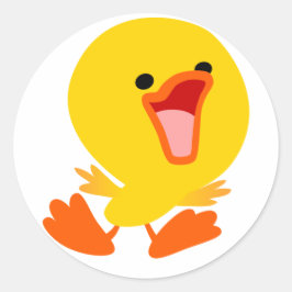 Cute Joyous Tecknad Duckling Sticker Runt Klistermärke