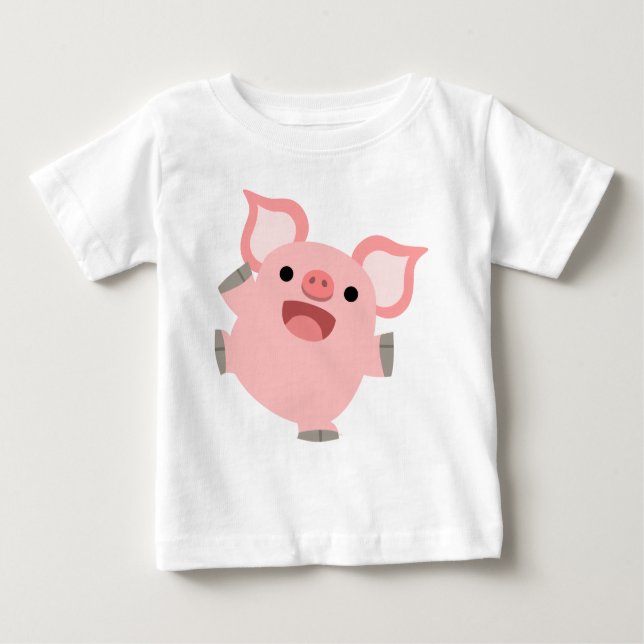 Cute Joyous Tecknad Gris Baby T-Shirt (Framsida)