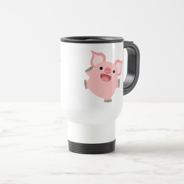 Cute Joyous Tecknad Gris dator Mugg (Framsida höger)