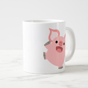Cute Joyous Tecknad Gris Jumbo Mugg