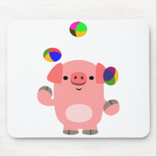 Cute Juggling Tecknad Gris Mousepad Musmatta