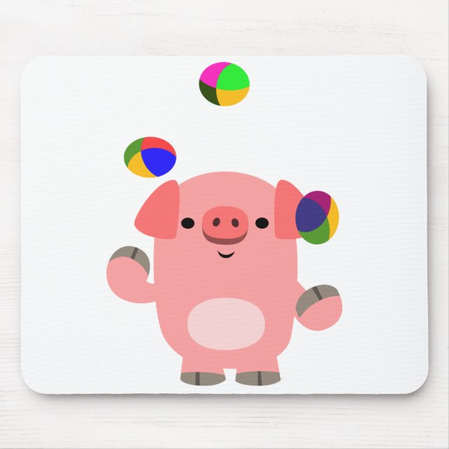 Cute Juggling Tecknad Gris Mousepad Musmatta (Framsidan)