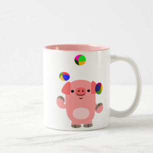 Cute Juggling Tecknad Gris Mugg