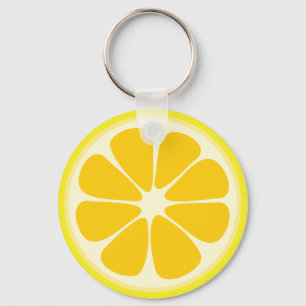 Cute Juicy Citrus Lemon Tropical Fruit Slice Nyckelring
