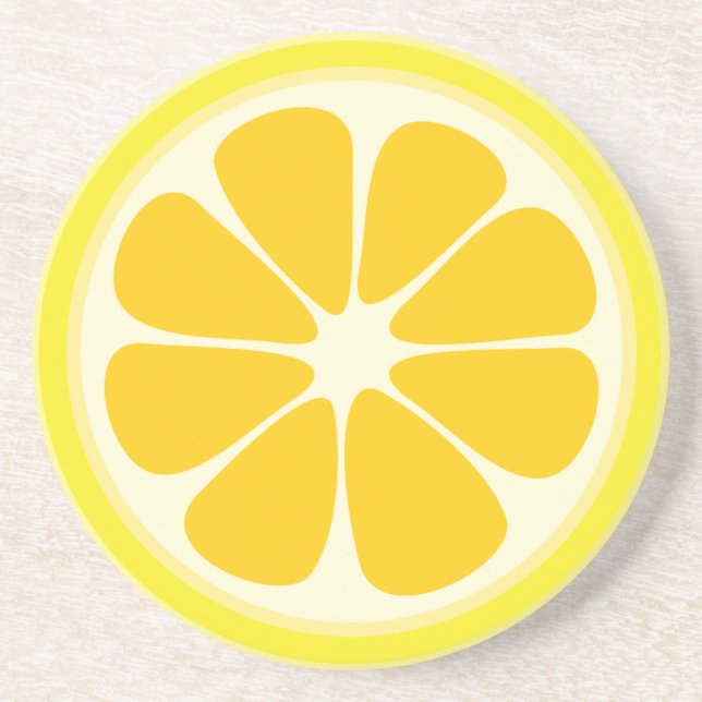 Cute Juicy Citrus Lemon Tropical Fruit Slice Underlägg (Framsidan)