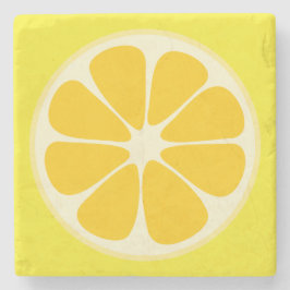 Cute Juicy Citrus Lemon Tropical Fruit Slice Underlägg Sten