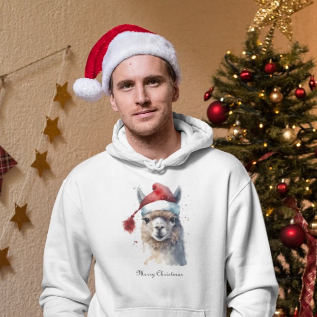 Cute Jul Alpaca, anpassningsbar Hoodie (Skapare uppladdad)