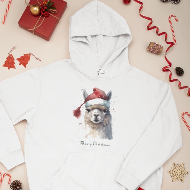Cute Jul Alpaca, anpassningsbar Hoodie (Skapare uppladdad)