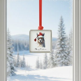 Cute Jul Alpaca, anpassningsbar Julgransprydnad Metall