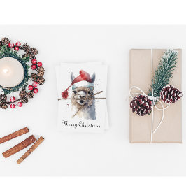 Cute Jul Alpaca, anpassningsbar Julkort