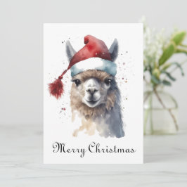 Cute Jul Alpaca, anpassningsbar Julkort
