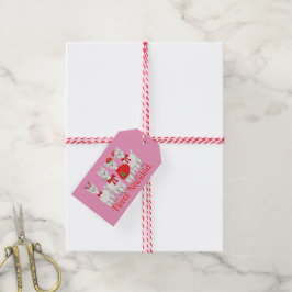 Cute jul Alpaca med Holly i Rosa Presentetikett