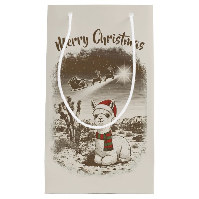 Cute jul Alpaca + Santa + Reindeer Sleigh - (Framsidan)