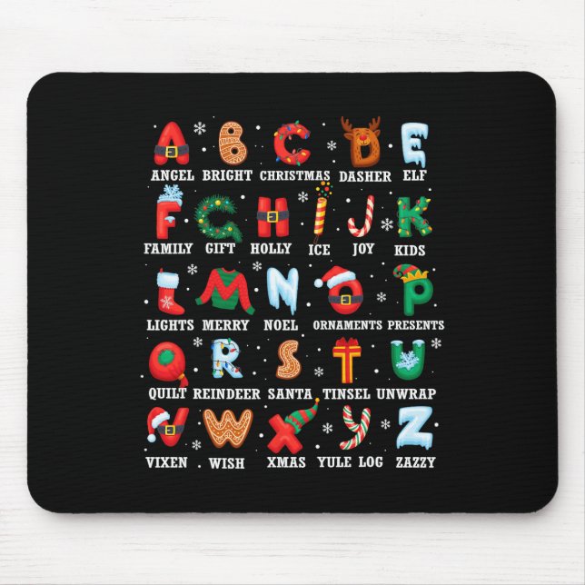 Cute Jul Alphabet Kindergarten Preschool Tea Musmatta (Framsidan)