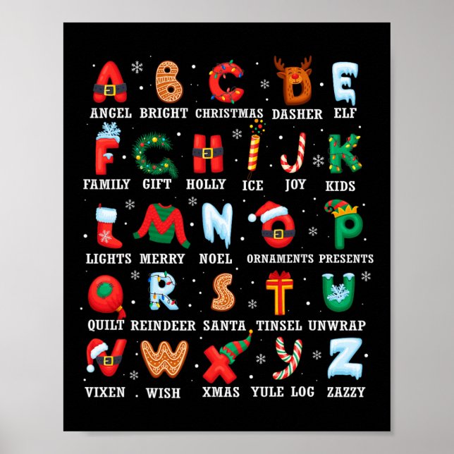 Cute Jul Alphabet Kindergarten Preschool Tea Poster (Framsidan)