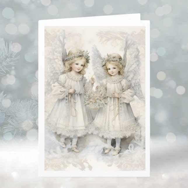 Cute jul Angel Helgkort (Skapare uppladdad)