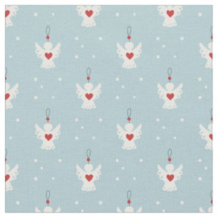 Cute jul Angel Red Kärlek Heart Pastel Blue Tyg