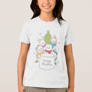 Cute Jul Animal Friends   Juldagar Helgdagar T Shirt