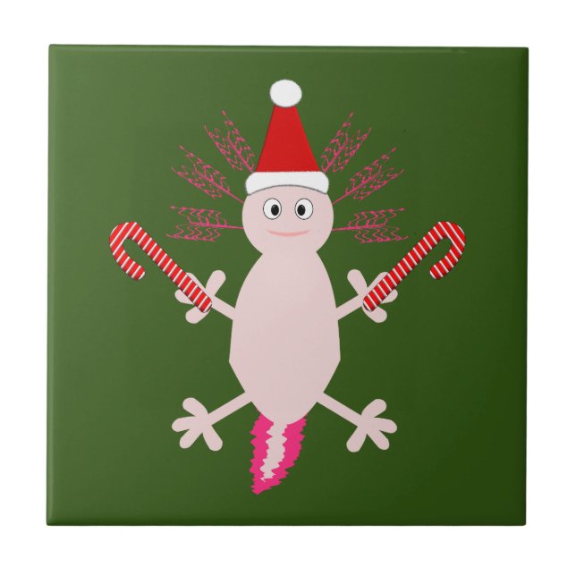 Cute jul Axolotl Kakelplatta (Framsidan)