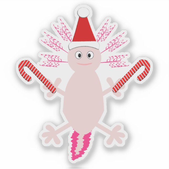 Cute jul Axolotl Klistermärken (Framsida)