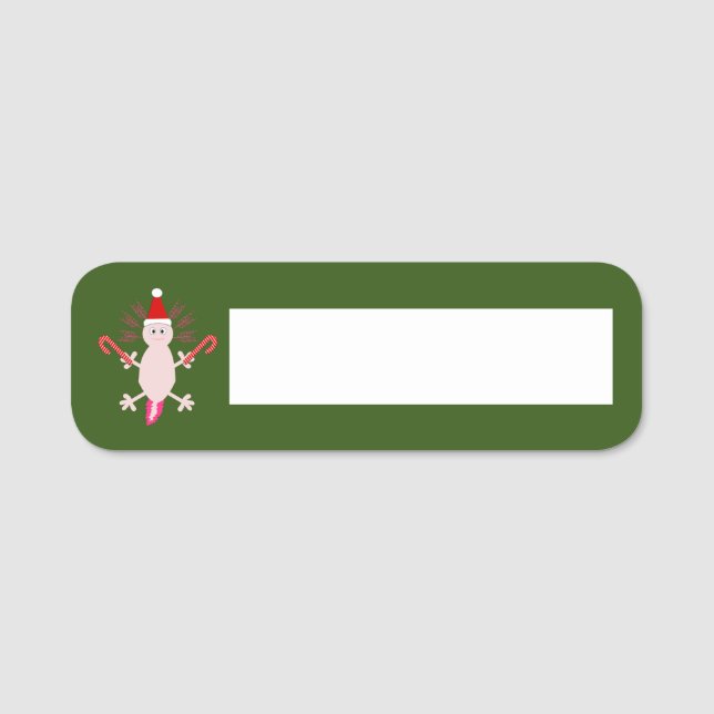 Cute jul Axolotl Namnbricka (Framsida)