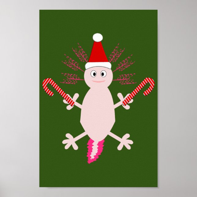 Cute jul Axolotl Poster (Framsidan)