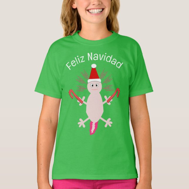 Cute jul Axolotl T Shirt (Framsida)