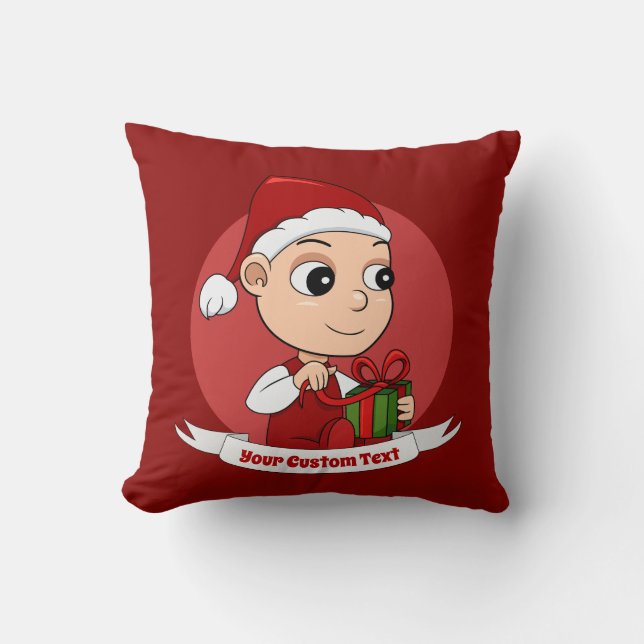 Cute jul baby tecknad Dekorativ kudde (Framsida)